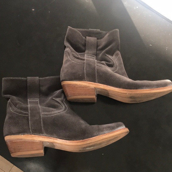 SamEdelman greysuede stacked heel ankle bootie 7.5 - Picture 8 of 8